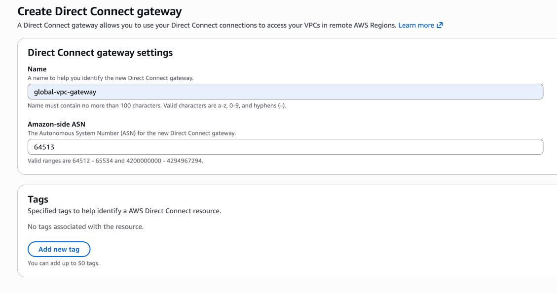 Direct Connect Gateway